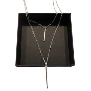 GORJANA marlow silver tone necklace. Double chain. Unique. Simple.
